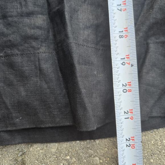 Quince Womens Top Shirt Large Black European Linen Short Sleeve Boxy - Picture 7 of 7